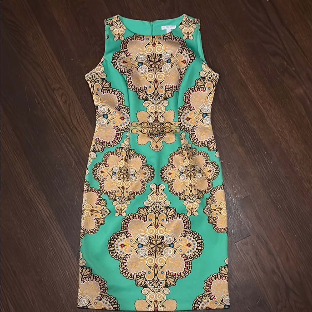New York & Company Green Sheath Halter Mini Dress